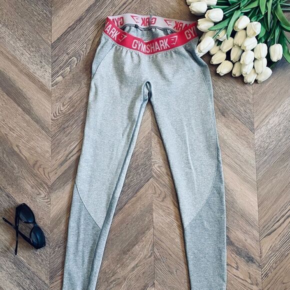 ♥️ GymShark Grey Leggings with Pink Waistband (new with out tags) size Medium V3 - Picture 8 of 14
